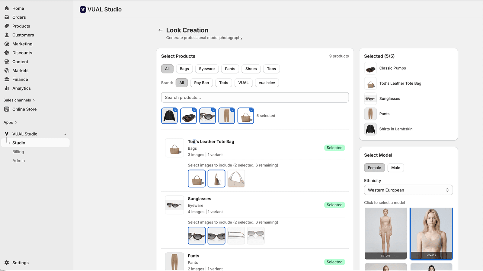 VUAL Studio - Look Creation